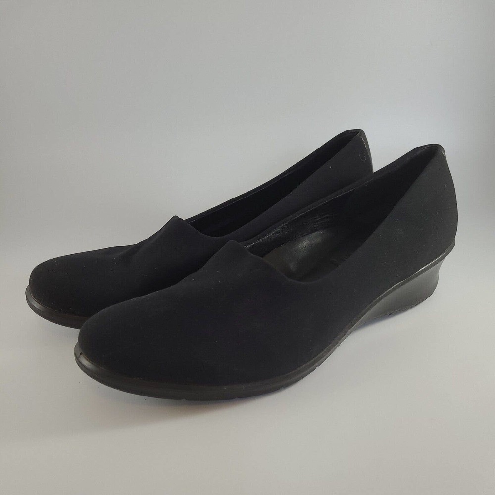 ECCO Felicia Stretch Womens Size 39 (US 8) Black Fabric Slip On Shoes